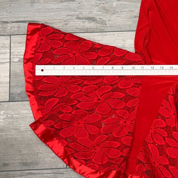 Dance America  Sz M Red Latin/Swing Skirt & Top Lace Insets - Picture 10 of 10